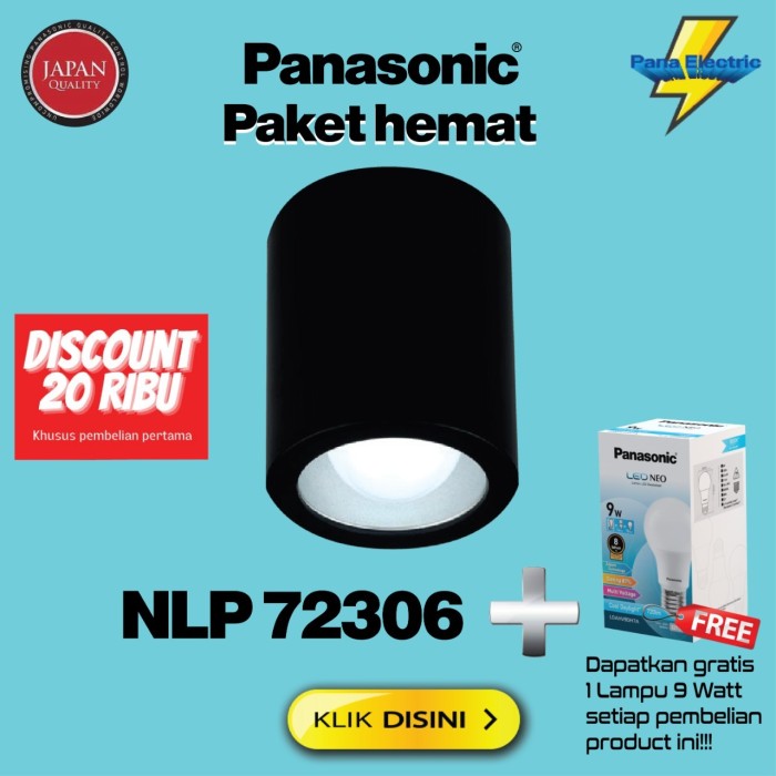 Down Light OB Bulat Panasonic NLP72305 6" White/Silver Frost dia. 100 mm