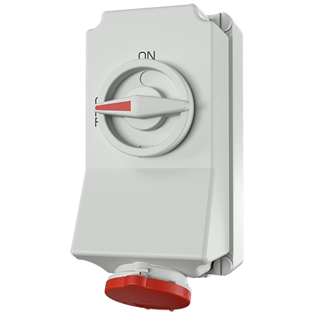 Mennekes Wall Mount receptacles Interlocked 5100A 4x16A Red/White IP45