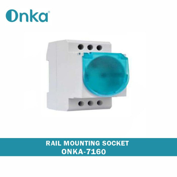 Stop Kontak ONKA Rail Mounting 7160 2P+E 16A White W/Cover