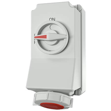 Mennekes Wall Mount Receptacle Interlocked 5600A 4x16A Red/White IP67