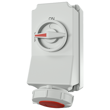 Mennekes 5608A Wall Mounted receptacles Interlocked Socke 5x32A Red/White IP67 (K)