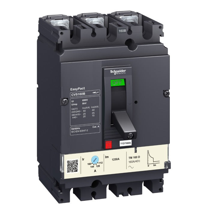 Breaker Schneider CVS160B 3P 160A (112-160A) 25kA LV516303