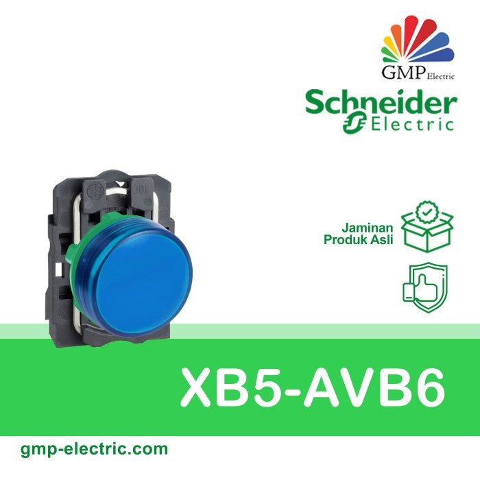 Pilot Lamp Schneider XB5-AVB6 22 mm Plastic 24VAC/DC Biru
