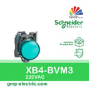 Pilot Lamp Schneider XB4-BVM3 22 mm Metal 220VAC Green