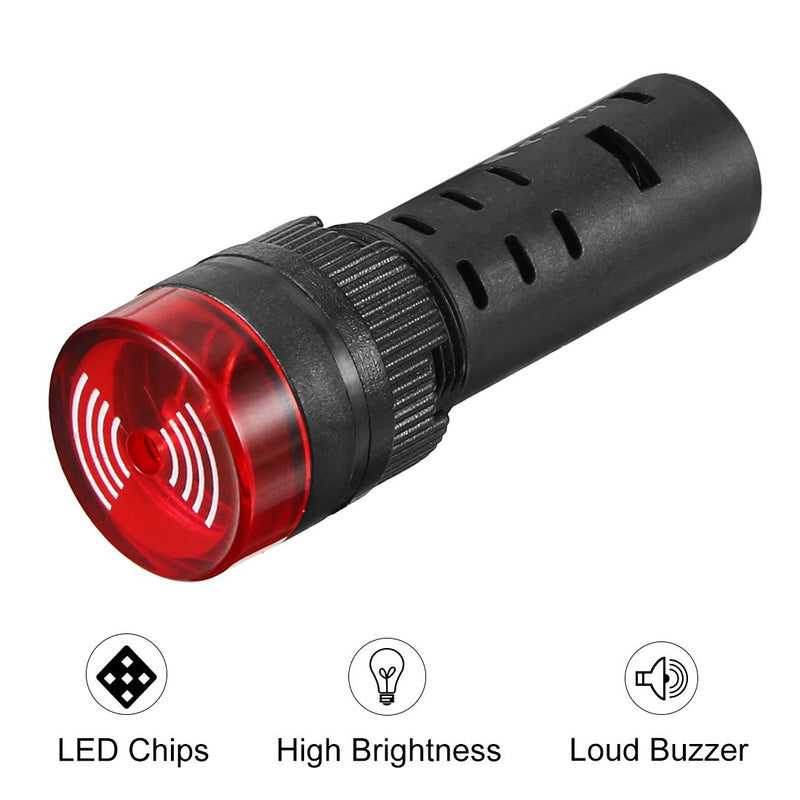 Buzzer SCB-16mm-220Vac Red Shemsco