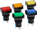 Illuminated Push Button Goldvin Momentary 24VDC Square 16 mm Yellow 1NO+1NC