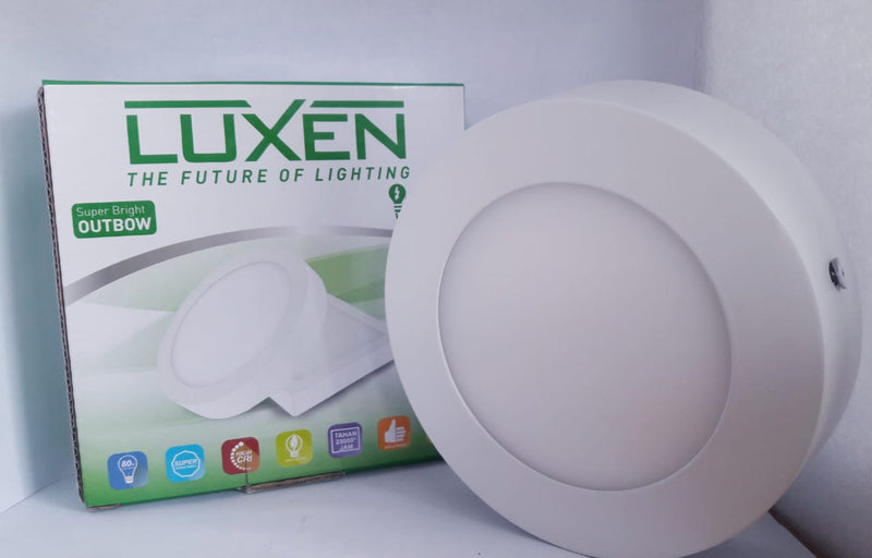 Lampu Luxen Downlight LED OB Bulat 12W 3000K WW PL12OBWRD Putih