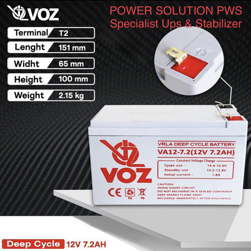 Aki Battery Kering VOZ 12V-7.2Ah