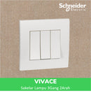 Saklar 3G 2W Schneider Vivace KB33_WE_G3 White