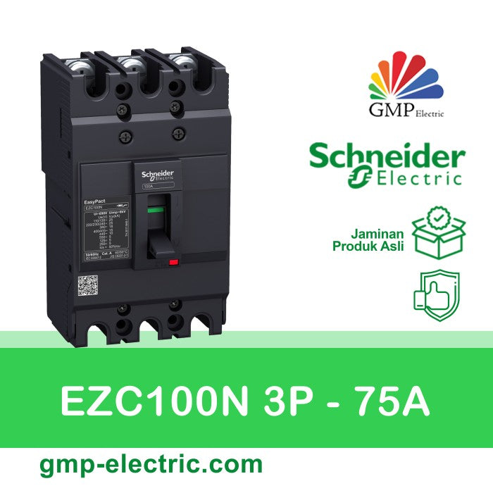 Breaker Schneider EZC100N 3P 75A 18kA EZC100N3075