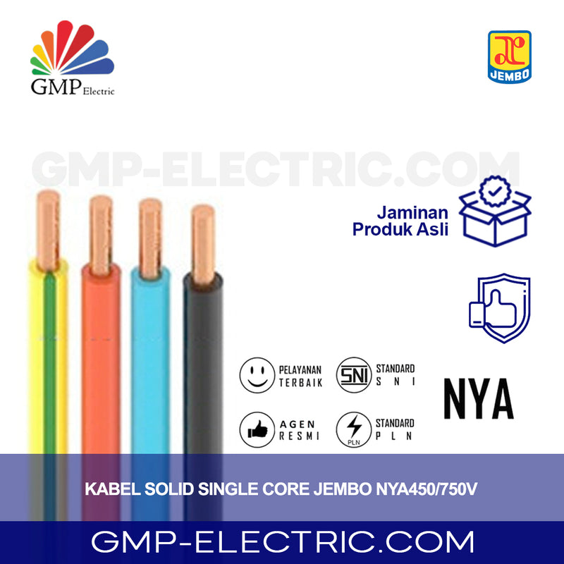 Kabel Solid Single Core Jembo NYA 1x1,5 mm @100 mtr Black 450/750V