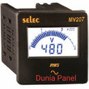 Digital Volt Meter Selec MV207 50-516VAC 72x72 LCD 1P/2W Bar graph