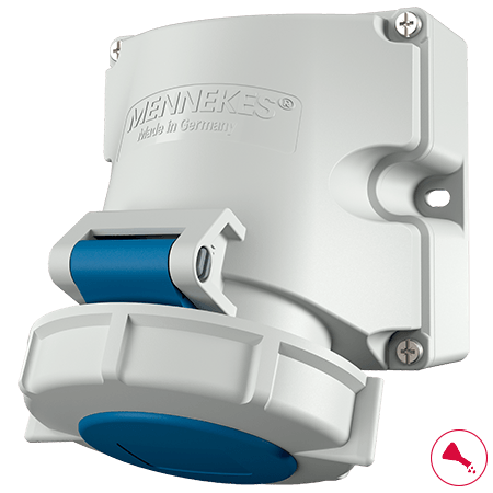 Mennekes 9105 Wall Mounted 3x16A Blue/White IP67 230V