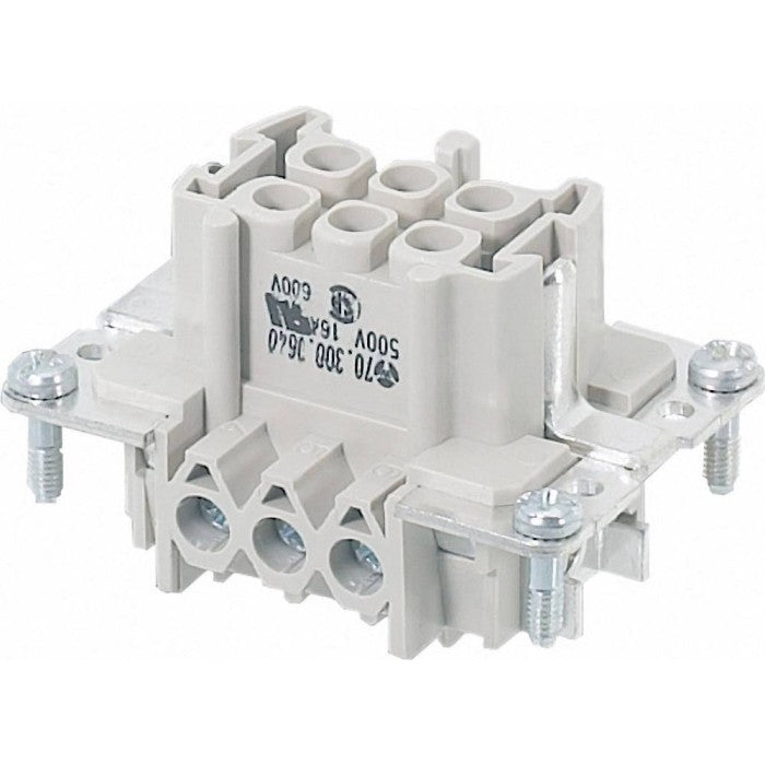 Heavy Duty Connector Insert Wieland 6P Female 16A (70.300.0640.0)