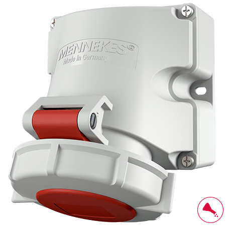 Mennekes 9322 Wall Mounted 4x16A Red/White IP67 400V