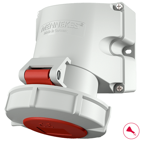 Mennekes 9372 Wall Mounted 4x32A Red/White IP67 400V