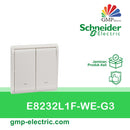 Saklar Double Schneider Pieno E8232L1F-WE-G3 2 Gg 1 Way White