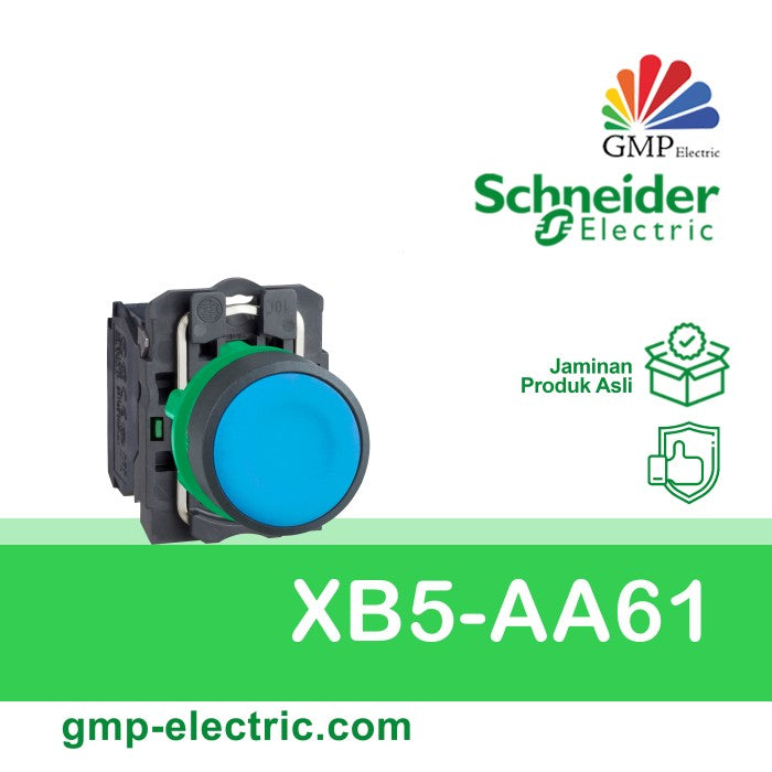 Push Button Switch Schneider XB5-AA61 22 mm Plastic Momentary Blue 1NO