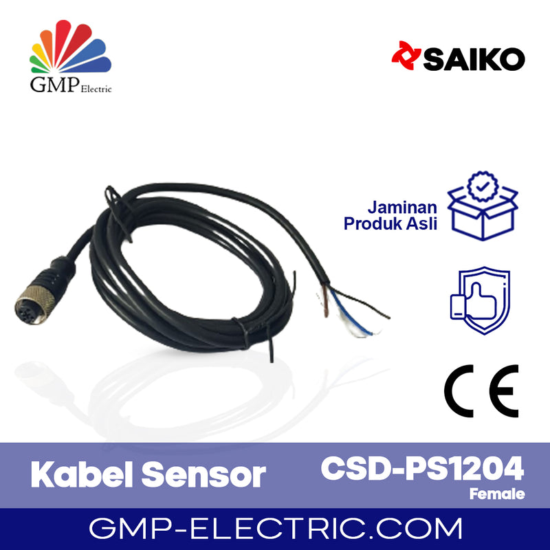 Kabel Sensor Saiko M12 4Pin Female Straight CSD-PS1204 @5M