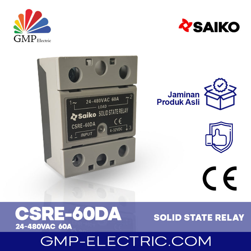 Solid State Relay Saiko ECO CSRE-60DA 4-32VDC 1P 24-480VAC 60A