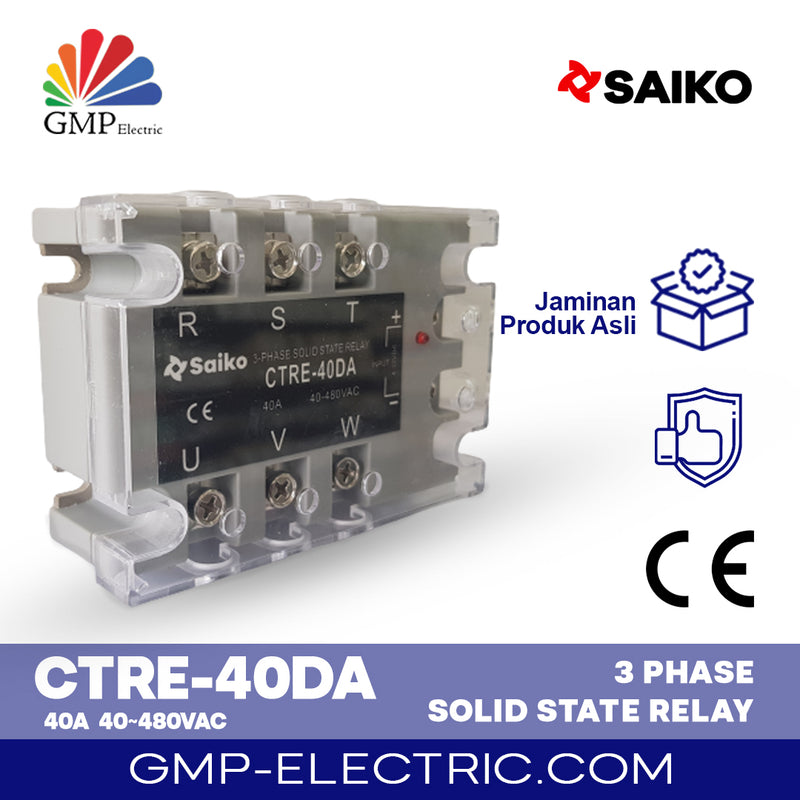 Solid State Relay Saiko ECO CTRE-40DA 4-32VDC 3P 24-480VAC 40A