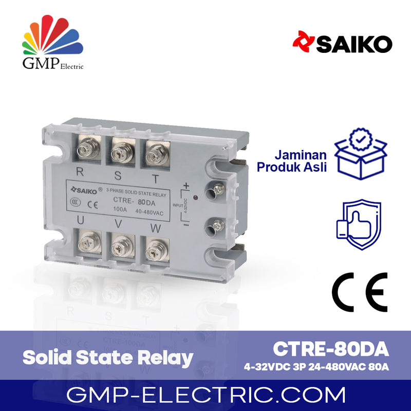 Solid State Relay Saiko ECO CTRE-80DA 4-32VDC 3P 24-480VAC 80A