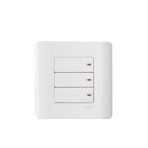Switch Lampu Schneider Zencelo 3 Gang 2 Way White 16A E8433_2_WE_G4