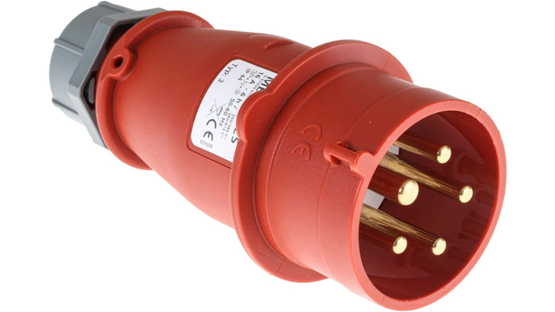 Industrial Plug CEE Plug 5x63A Red/White IP44