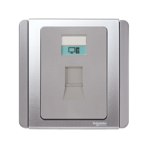 Stop Kontak Schneider NEO E3031RJ5E_GS 1Gang RJ45 Data Cat5E Grey Silver