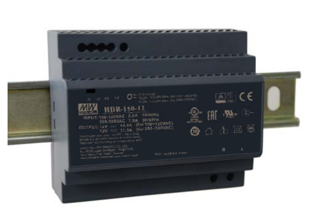 Power Supply Mean well HDR-150-24 6.25A Din Rail, Black / meanwell