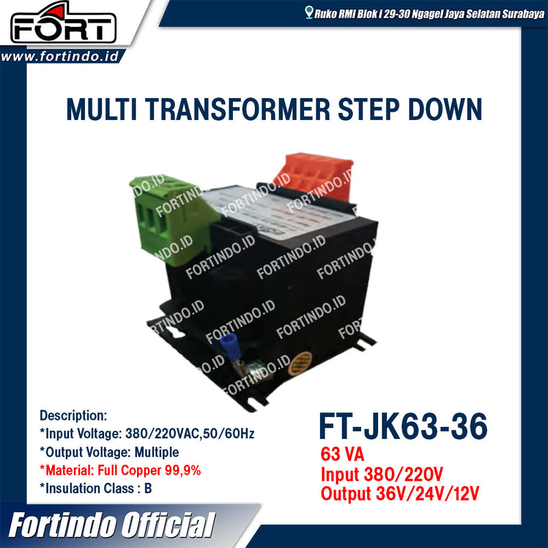 Transformer step down fort FT-JK63-36 36V/24V/12V