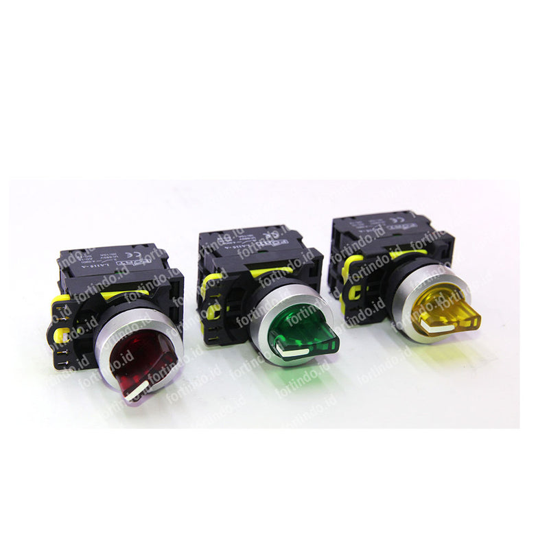 Iluminated Selector Switch Fort LA115-A5-10XD 22 mm Green 2 posisi, 1No 220VAC
