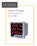 Multifunction Meter Larkin LR-3UIF33 3 Row 3P A,V,Hz, Accuracy 1, W96xH96mm