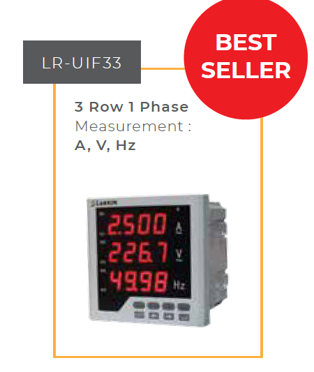 Multifunction Meter Larkin LR-UIF33 3 Row 1P A,V,Hz, Accuracy 1, W96xH96mm