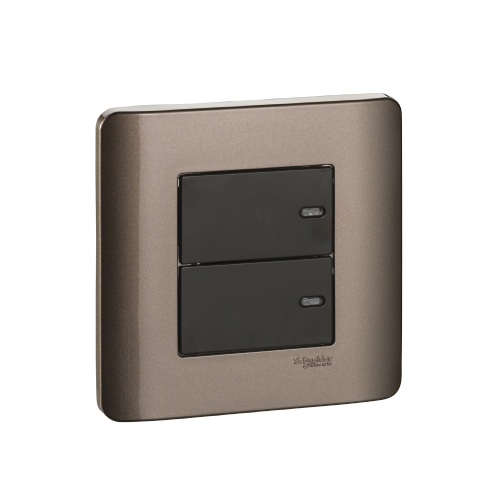 Switch Lampu Schneider Zencelo 2 Gang 2 Way Silver Bronze 16A E8432_2_SZ_G4
