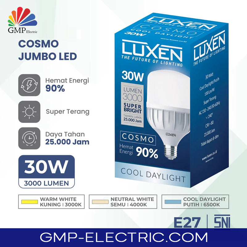 Lampu LED Bulb Luxen Cosmo Capsul 30W CDL 150-240V 100LM/W 6500K