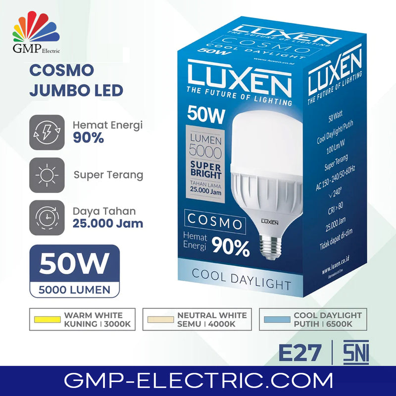 Lampu LED Bulb Luxen Cosmo Capsul 50W CDL 150-240V 100LM/W 6500K