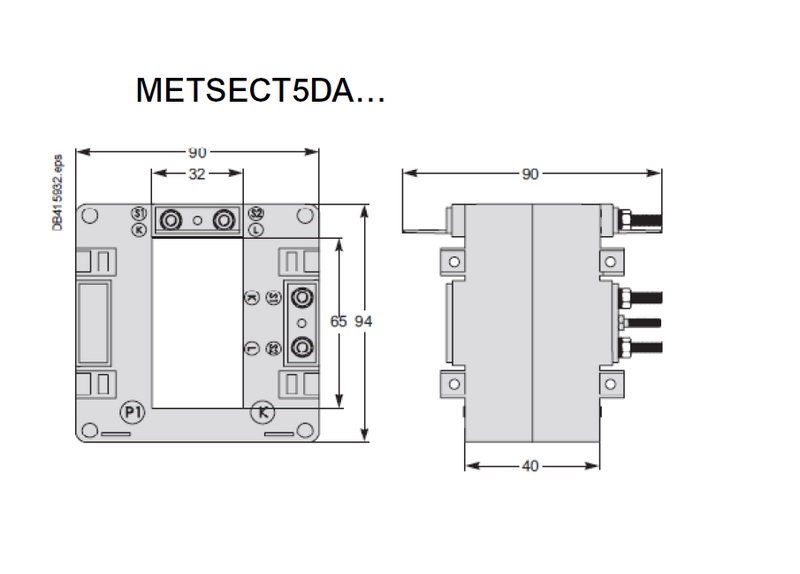 Current Transformer Schneider METSECT5DA100 1000/5A, Class 0.5, Max Busbar 32x65mm