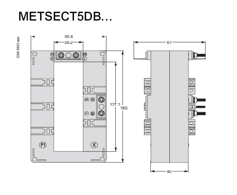 Current Transformer Schneider METSECT5DB300 3000/5A, Class 0.5, Max Busbar 38x127mm
