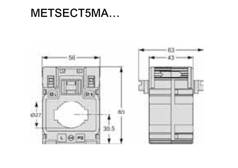 Current Transformer Schneider METSECT5MA030 300/5A, Class 0.5, Max Dia. 27mm