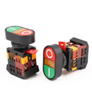 Double Push Button ON+OFF dia 22/25 1NO 1NC SCDP Shemsco Red,Green