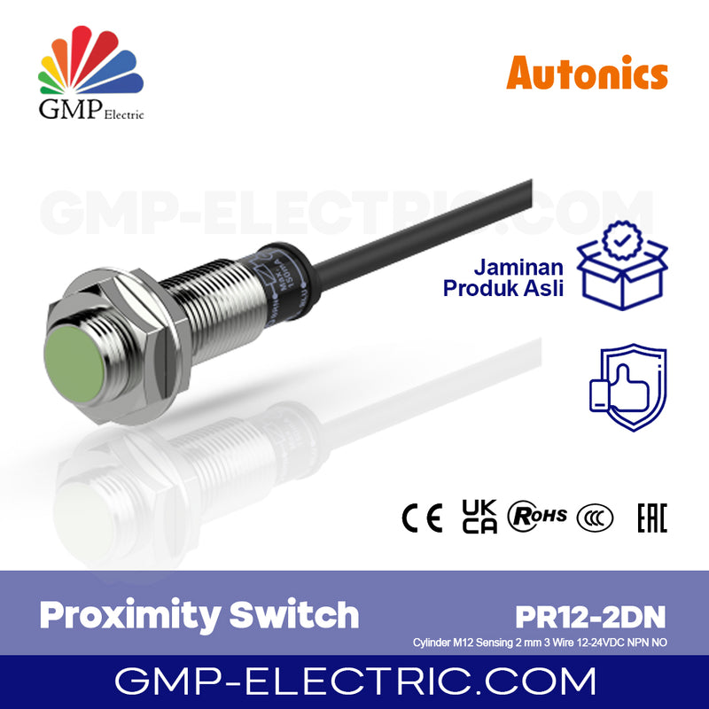 Proximity Switch Autonics PR12-2DN Cylinder M12 Sensing 2 mm 3 Wire 12-24VDC NPN NO