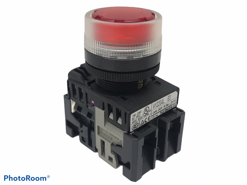 Push Button Lamp Fuji AY22G4L-01E3R Round, Momentary 22 mm 24VDC Red 1 NC