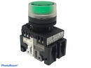 Push Lamp Fuji AR 22 EOL-10M4G Round (extended), Momentary, INC 220V AC 22 mm Green 1 NO