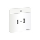 Outlet USB Charger AvatarOn 2 Gang E8332USB_WE 2 x 2.1A White