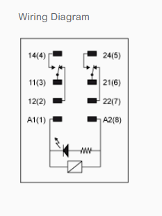 Relay Schneider RXG22BD 24VDC, LED Indicator, 2 C/O 5A 250VAC