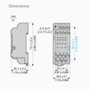 Socket Relay Schneider RXZE1M4C, u/RXM4, 14 kaki, 7A 250VAC