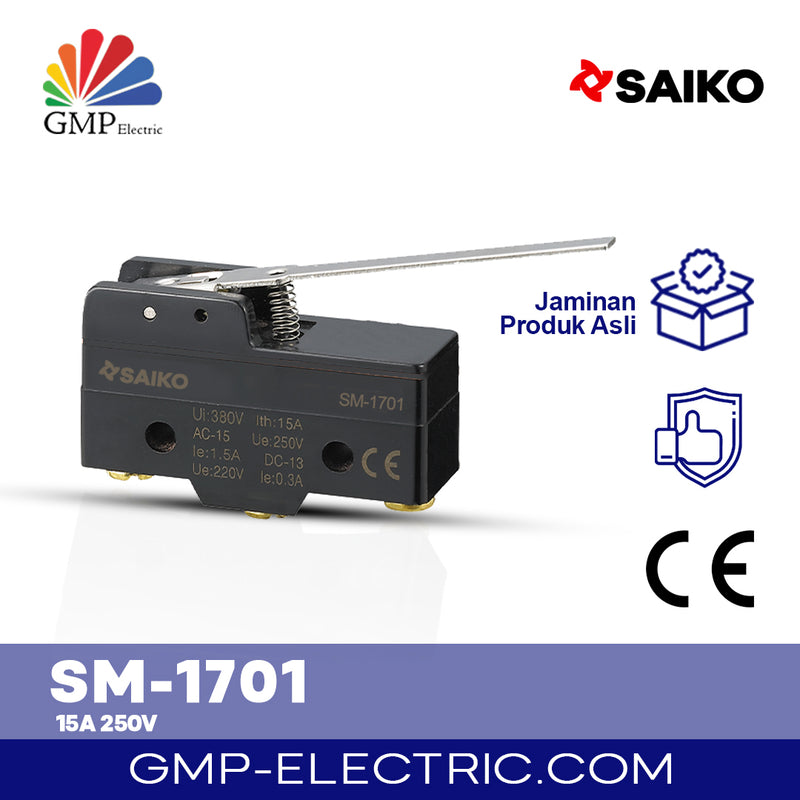 Basic Limit Switch Hinge Lever Saiko SM-1701 15A 250V