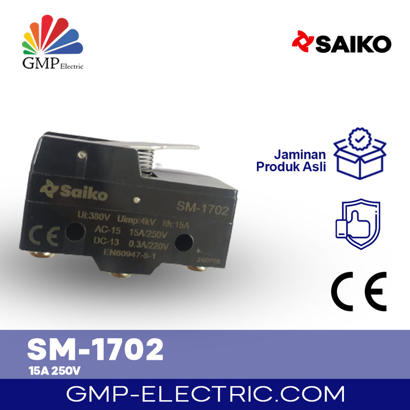 Basic Limit Switch Short Hinge Lever Saiko SM-1702 15A 250V