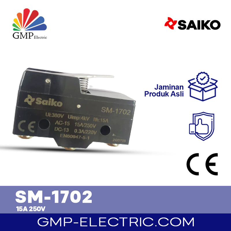 Basic Limit Switch Short Hinge Lever Saiko SM-1702 15A 250V